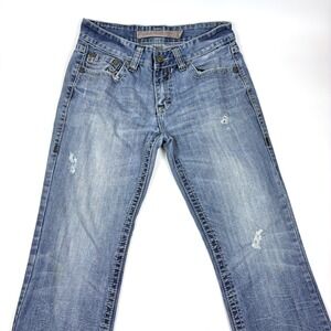 Rock & Roll Denim Cowboy Bootcut Jeans Mens Sz 33L Blue Distressed Relaxed